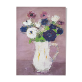 Painting by Nagao Usui "Bouquet of flowers with white pitcher"