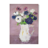 Peinture de Nagao Usui "Bouquet de fleurs au pichet blanc"