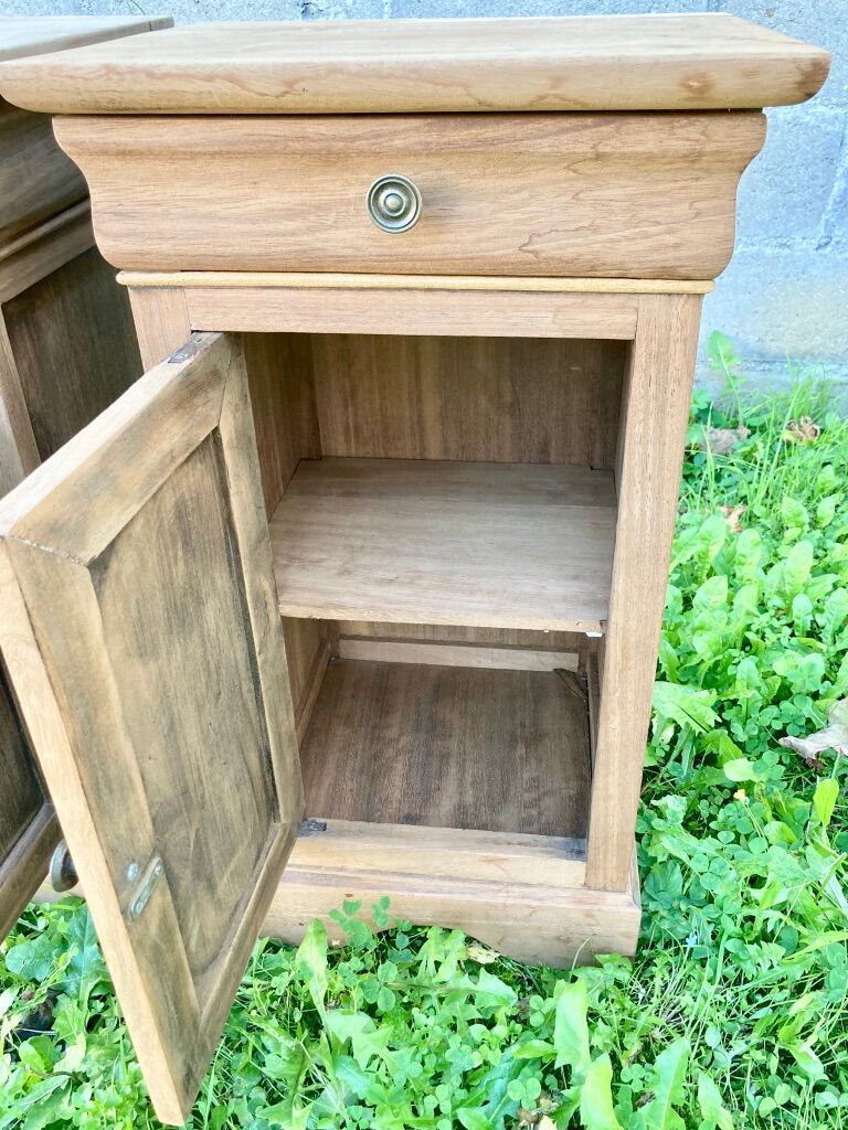 Bedside tables made of natural wood