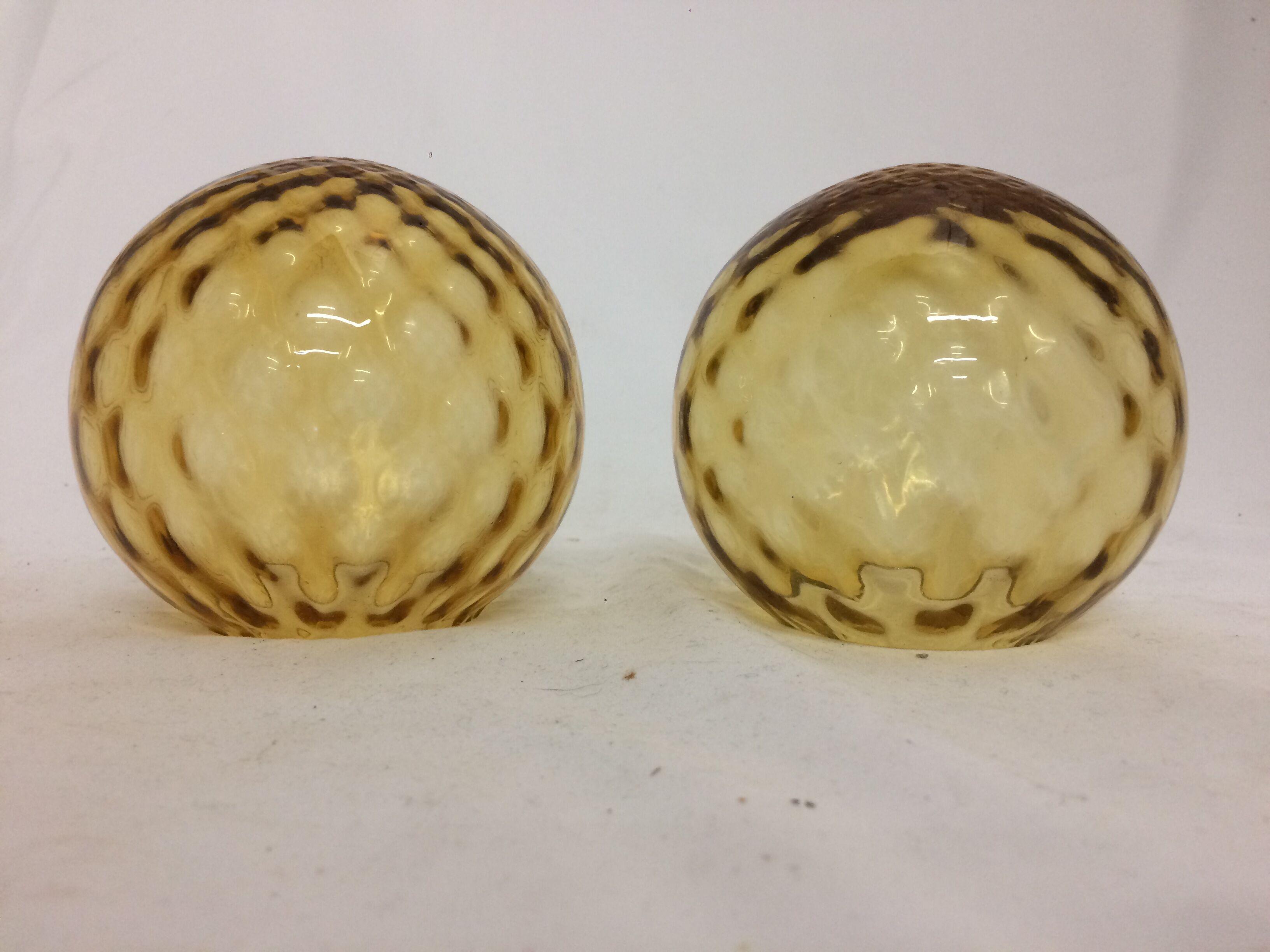Vintage amber glass lamp globes