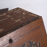 Swedish drop-leaf desk, antique – Scandinavian folk furniture – year 1783