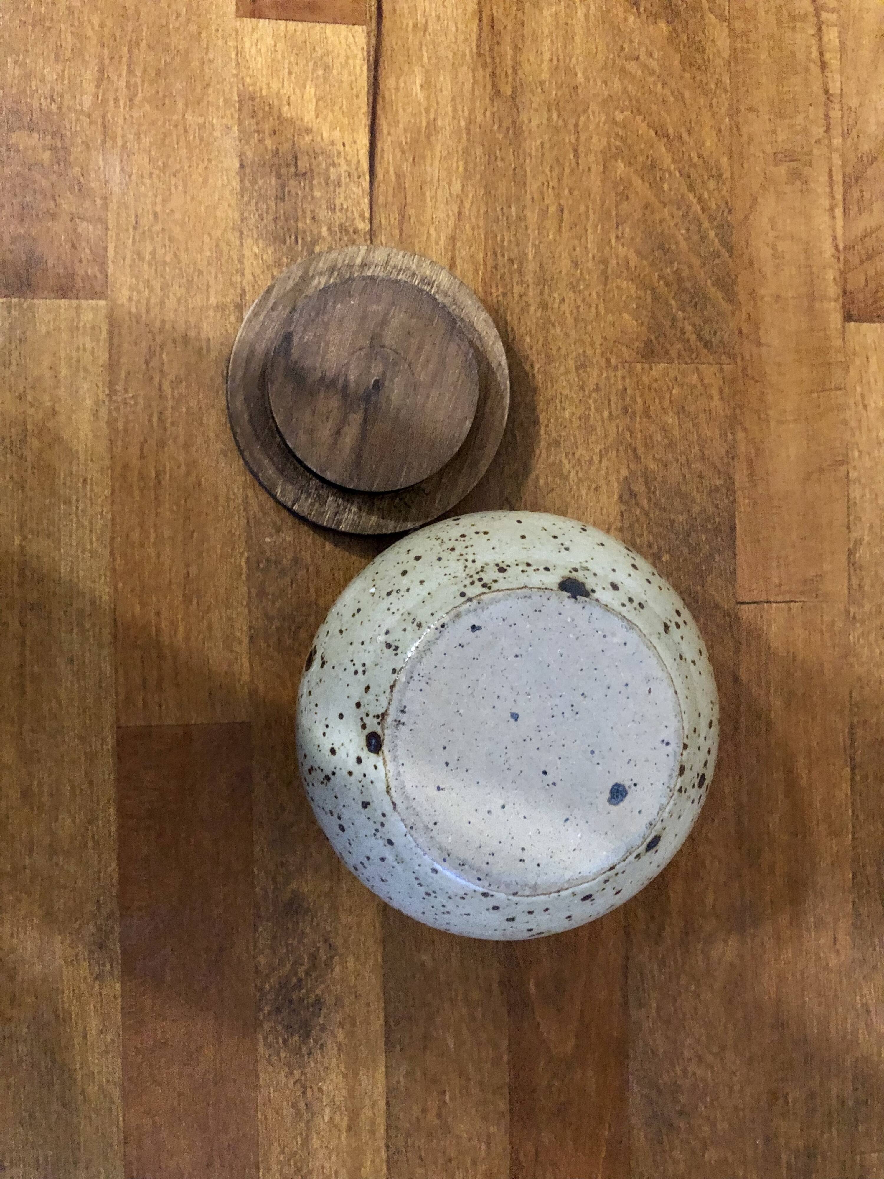 Speckled stoneware pot