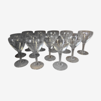 Set of 12 identical stemmed glasses