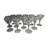 Set of 12 identical stemmed glasses