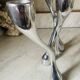 Vintage aluminium cast iron candlestick
