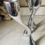 Vintage aluminium cast iron candlestick