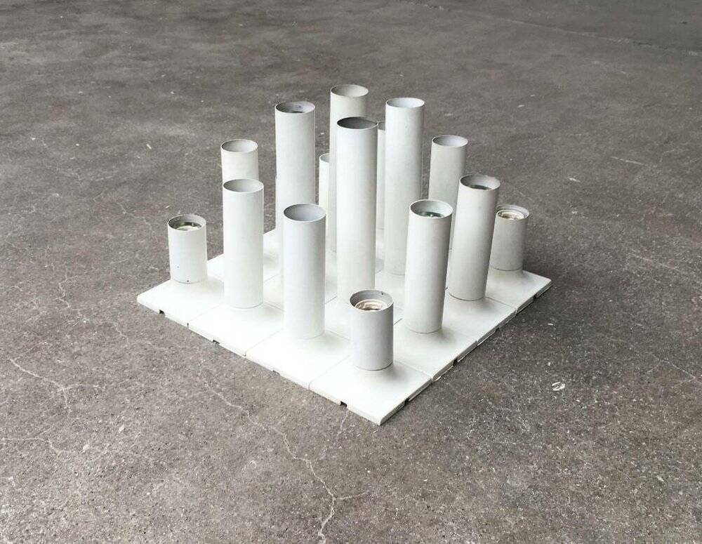 German ceiling lamp model A248 from the mid-century space age by Rolf Krüger for Staff, 1960s, set of 16.