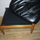 Eric Merthen leather sofa with matching ottoman, Sweden 1960s