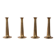 Set of 4 Hans Bølling Brass Candlesticks for Torben Ørskov, Denmark 1950s