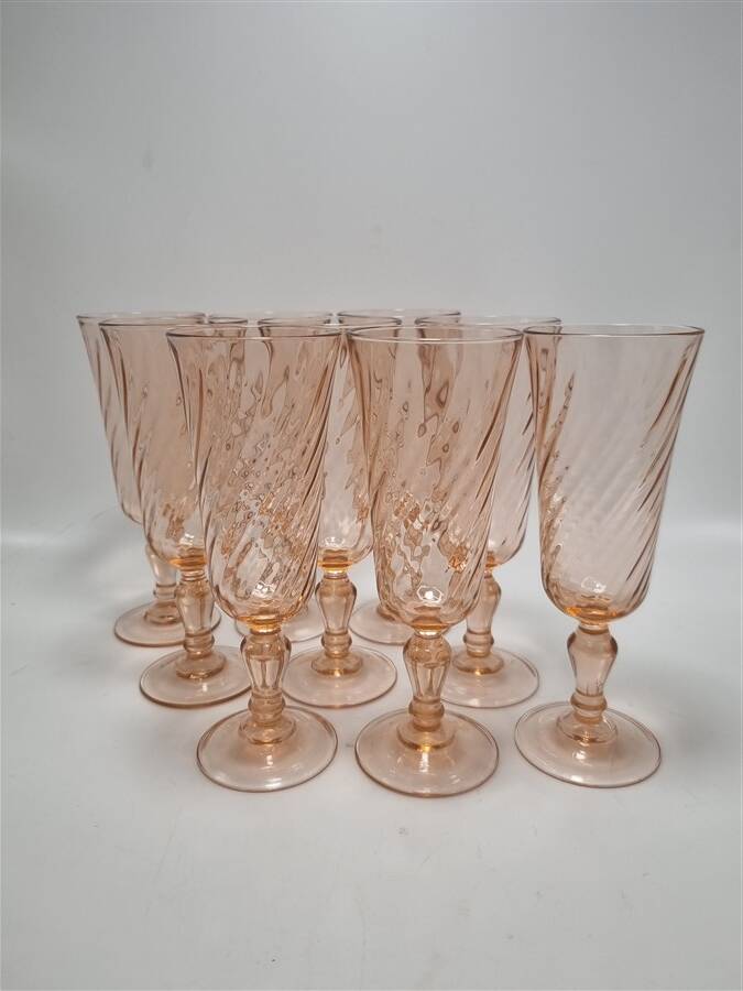 Ensemble de 9 flûtes vintage Rosaline
