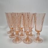 Set of 9 vintage Rosaline flutes
