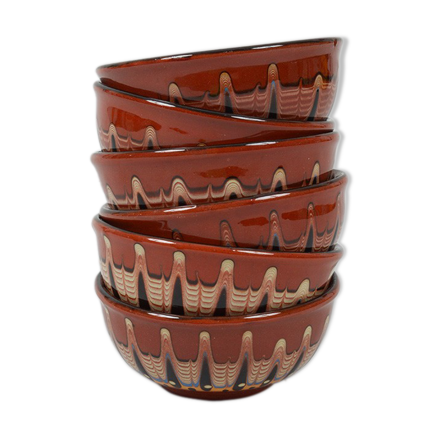 Enamelled ceramic bowls