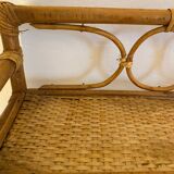 Rattan and bamboo shelf