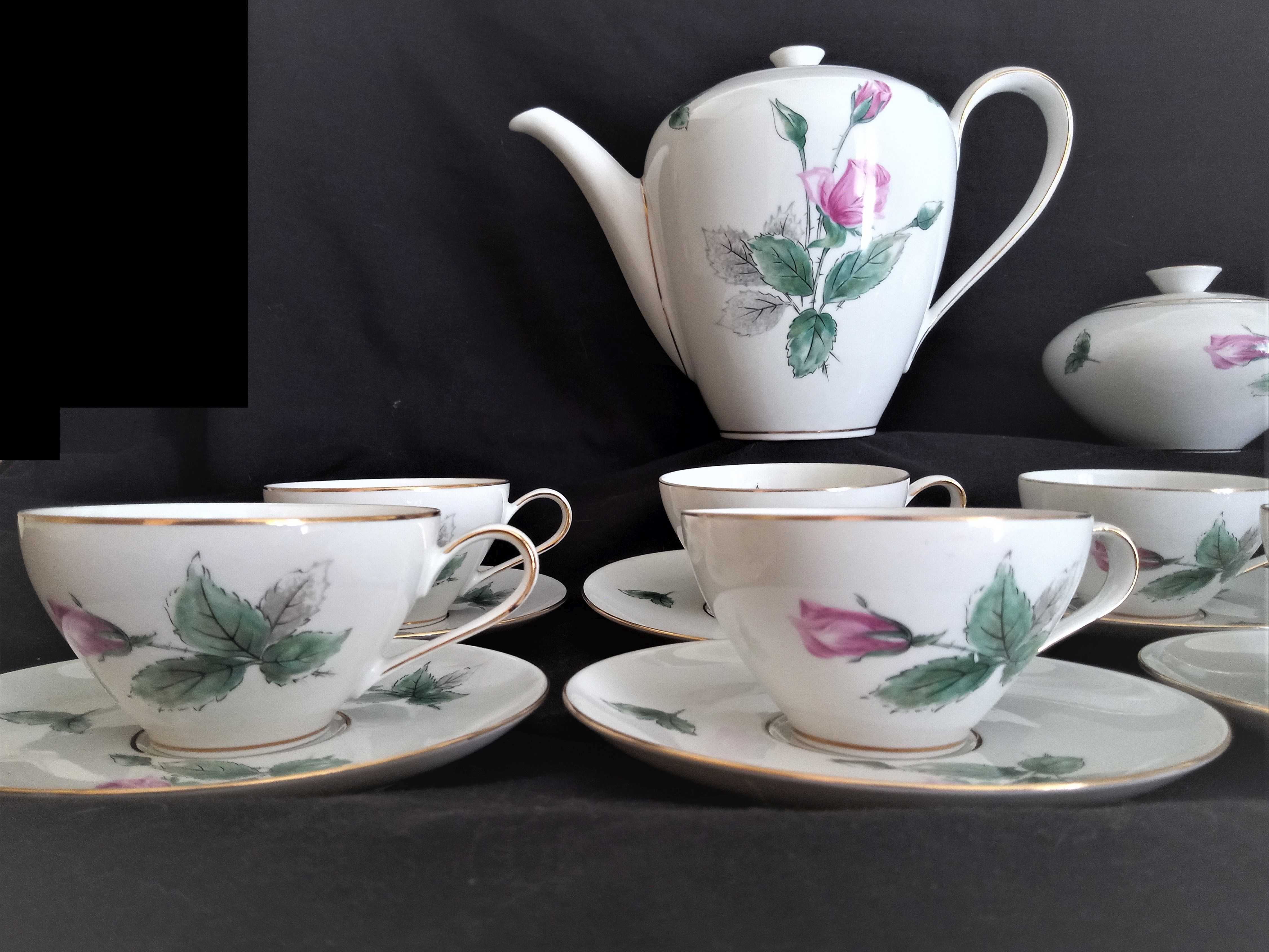 KPM Krister porcelain coffee service for 9 people, Germany