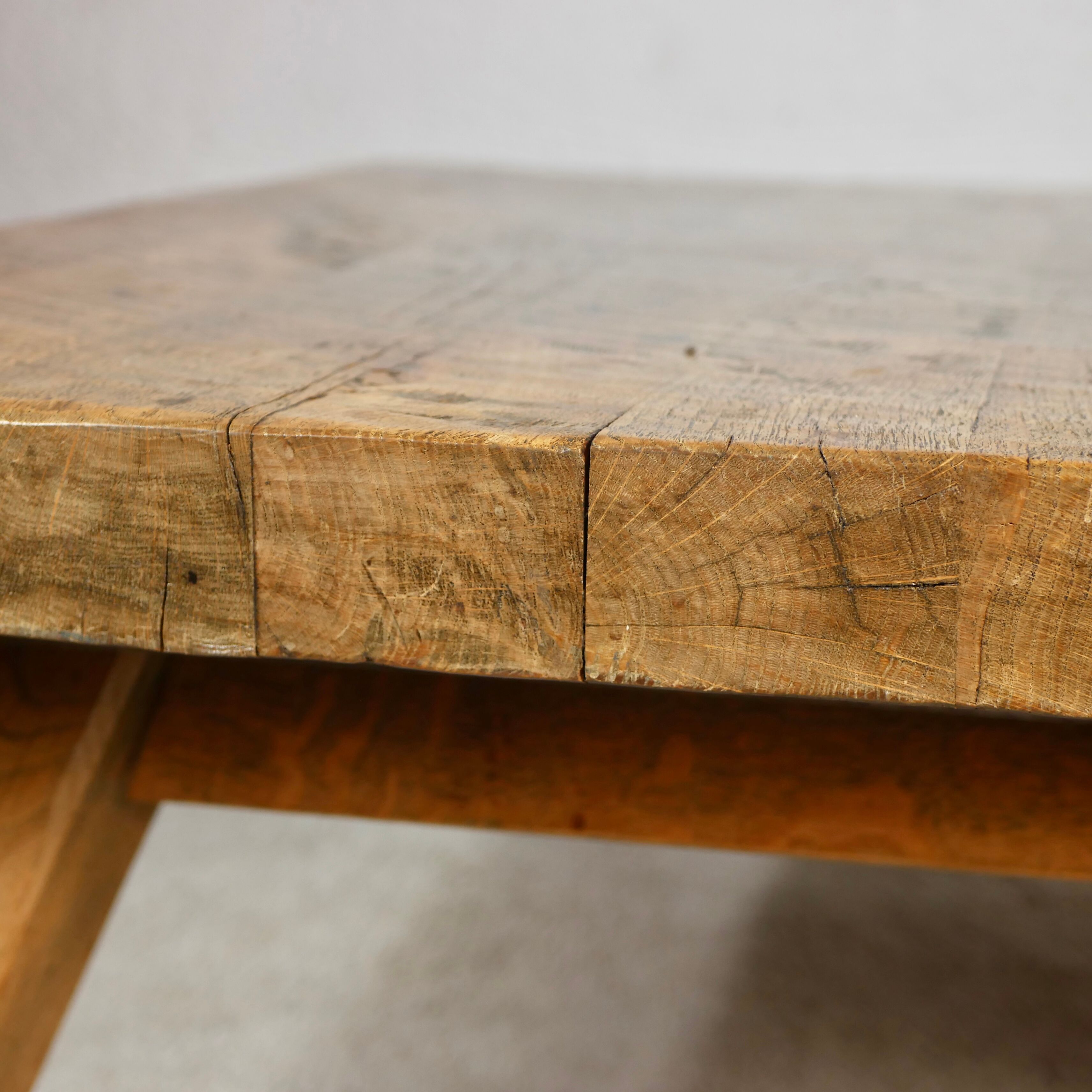 Brutalist solid oak coffee table