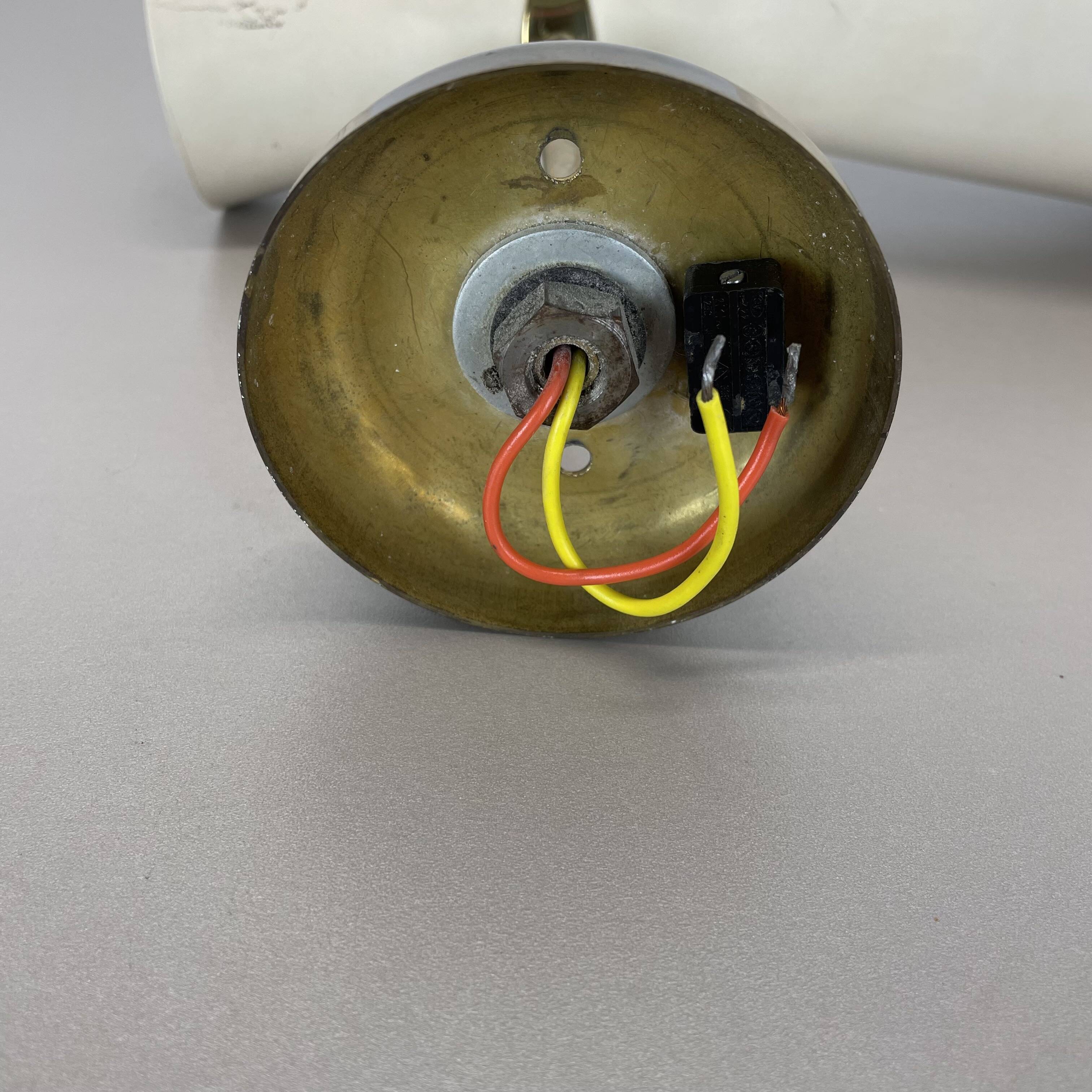 brass and metal diabolo stilnovo style theatre wall light, italy 1950s