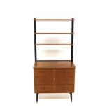 Commode-bibliothèque en teck, Suède, 1950