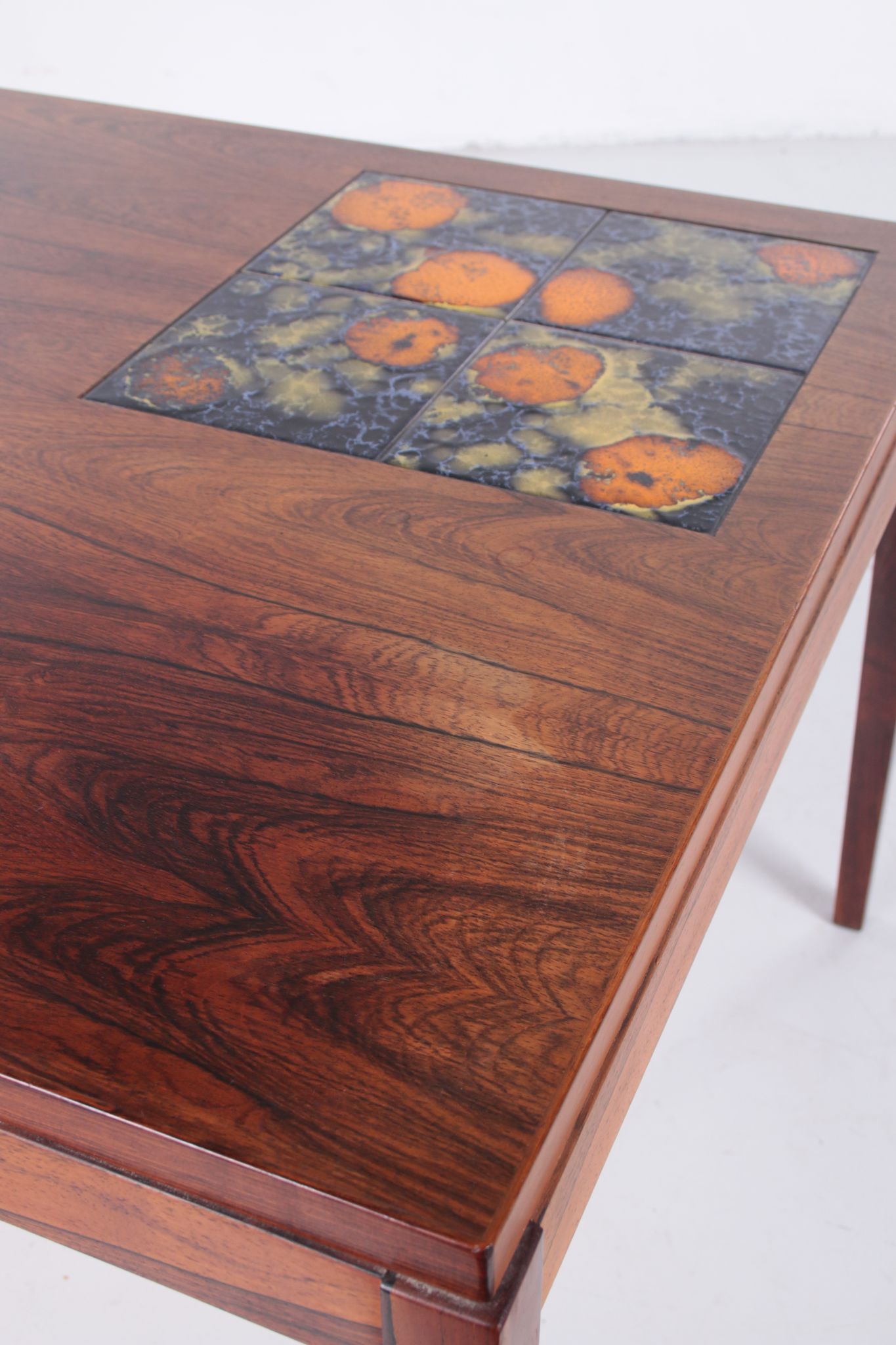 Rosewood Coffee table with ceramic tiles from the 60s