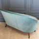 Sofa Napoleon III XIXth Blue fabric Mahogany feet
