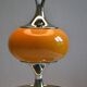 Vintage lamp base yellow and chrome metal circa 1970