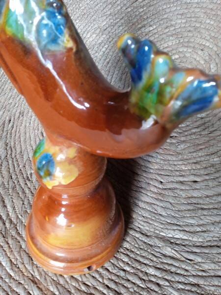 Vintage enamelled ceramic lamp base 1960