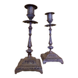 Bronze Art Nouveau Candlesticks