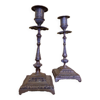 Bronze Art Nouveau Candlesticks
