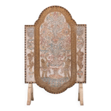 Embossed leather fire place screen 1950s italy