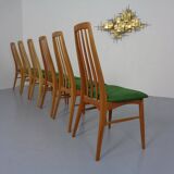 Eva dining chairs in teak by Niels Koeefoed for Hornslet Møbelfabrik, Denmark, 1960s, set of 6.