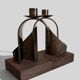 Pair of Brutalist Sculptural Candleholders by Arte Romera, Spain, 1980s