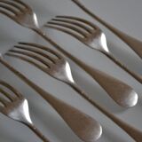 6 silver metal table forks P de Ruolz silver plated forks 21 cm