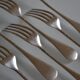 6 fourchettes de table métal argenté P de Ruolz silver plated forks 21 cm