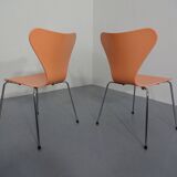 Danish 3107 Chairs by Arne Jacobsen for Fritz Hansen, 1994, Set of 2
