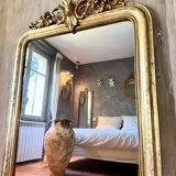 Miroir ancien Louis-Philippe à fronton