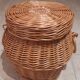 Wicker pouf box