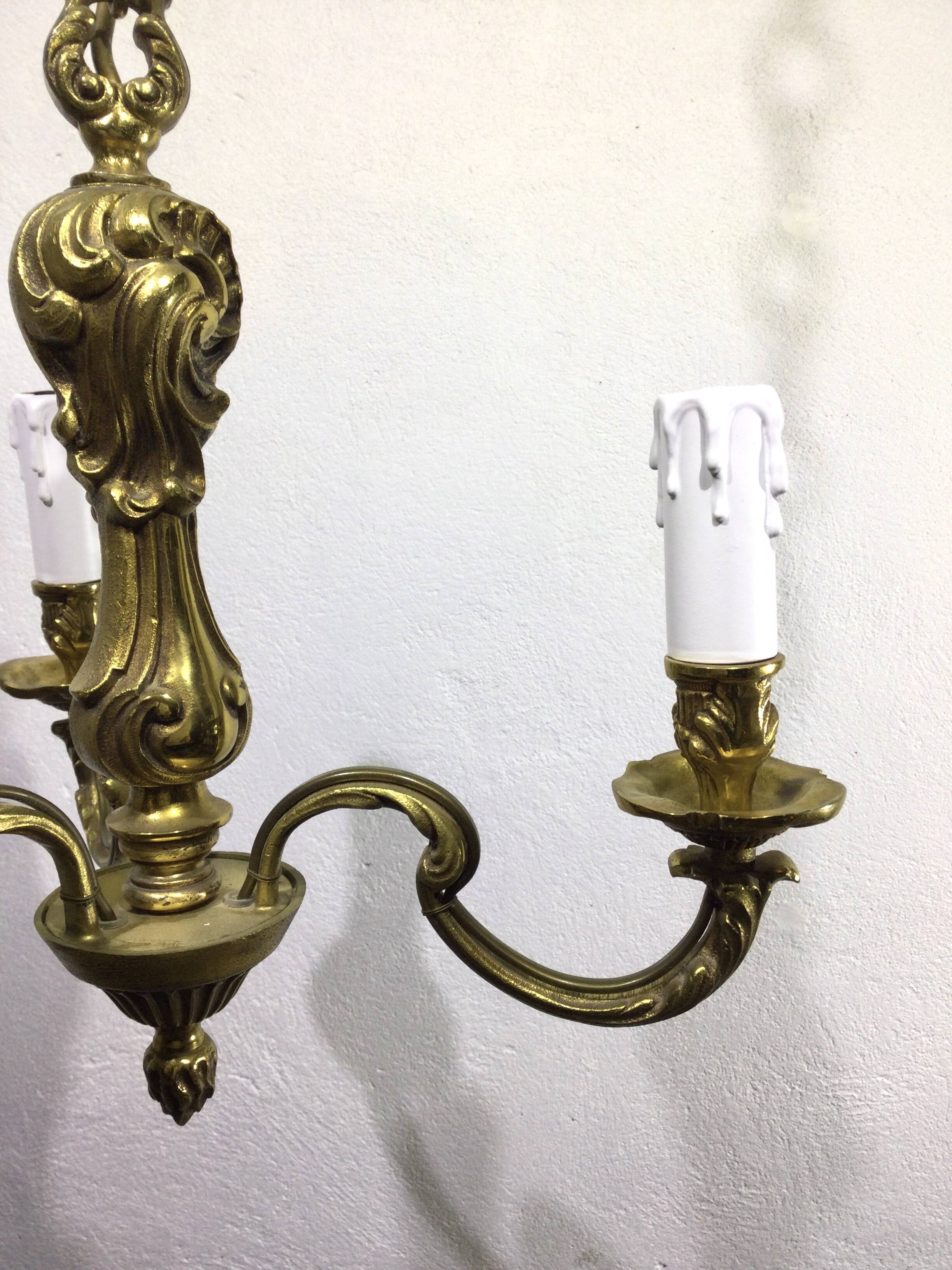 3-light bronze chandelier