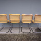 Series of 4 chairs Cesca B32 by Marcel Breuer