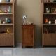 Antique Louis-Philippe bedside table in walnut with drawer, Italy, 19th century.