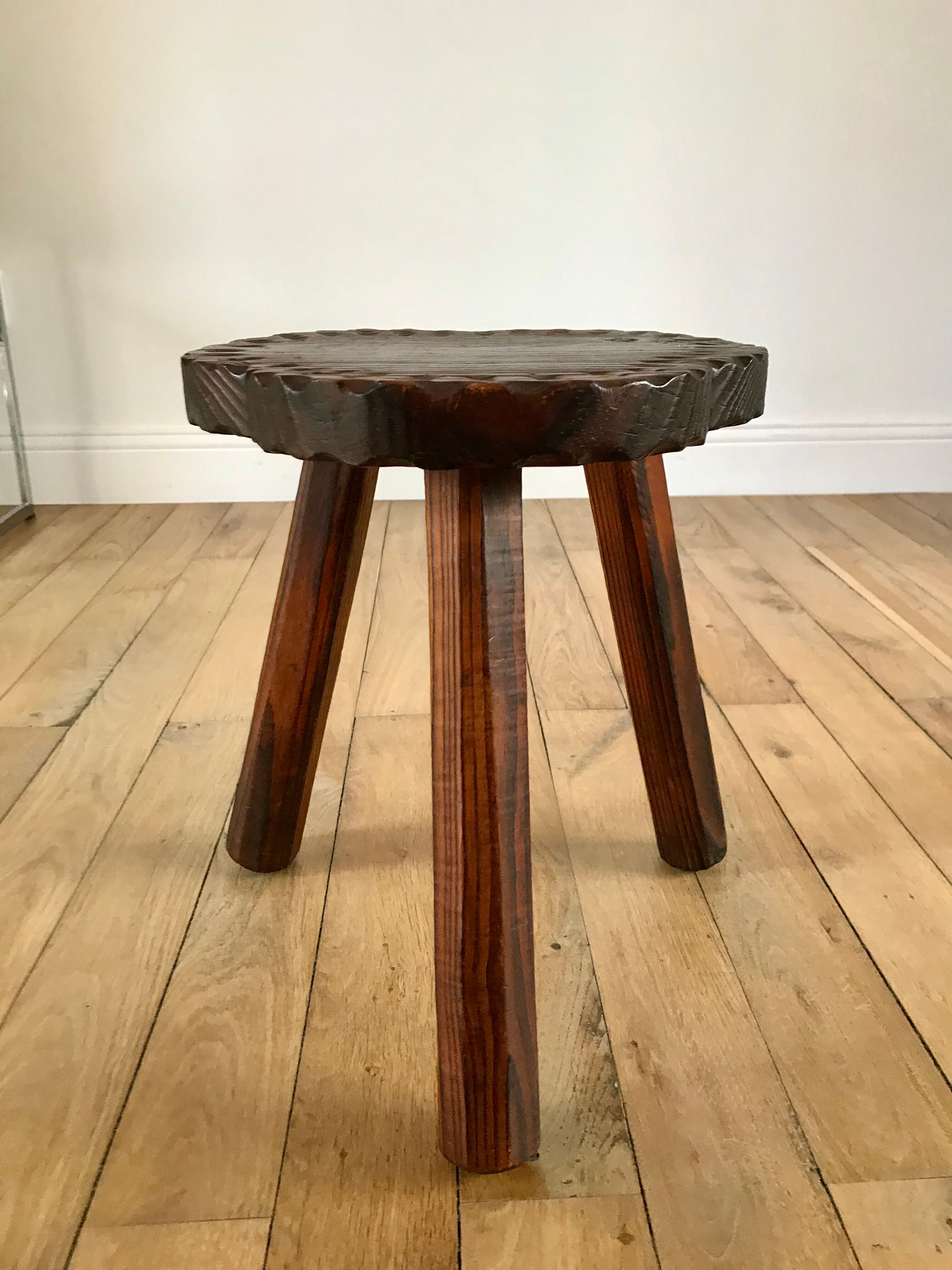 Cowherd stool tripod brutalist style 40s-50s
