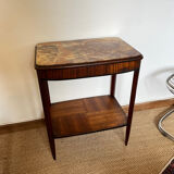 Console side table wood and marble