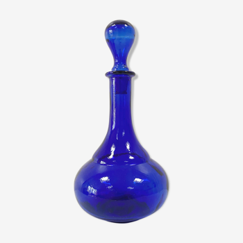 Antique decanter made of cobalt blue glass