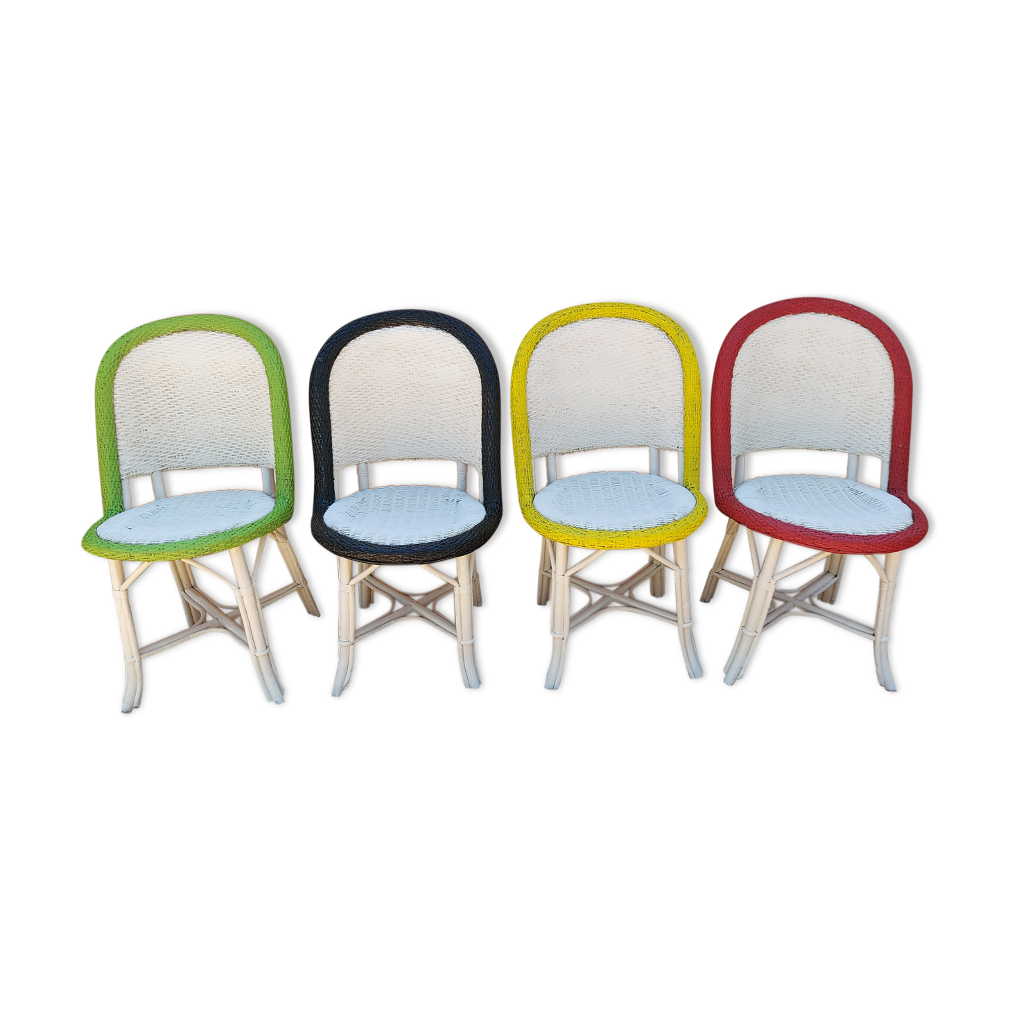 Suite of 4 terrace chairs Bistrot Parisien 1950s