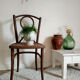 Striped curved wooden bistro chair