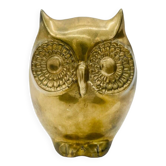 Statue chouette / hibou serre livre Bronze - France Regina 1960