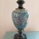 Large ceramic lamp base in blue, gold and black