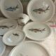Fish set, 6 plates, sauce pot and saucer