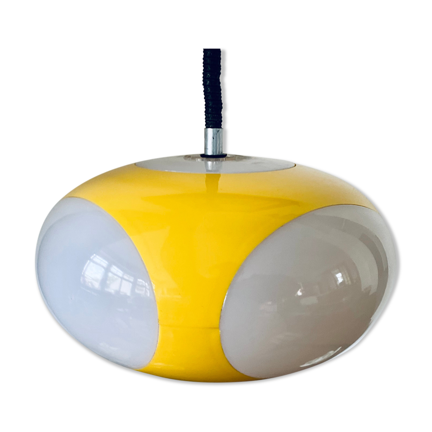 Vintage Yellow Plastic Ufo Ceiling Lamp by Luigi Colani for Massiv, Belgium, 1970s