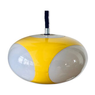 Vintage Yellow Plastic Ufo Ceiling Lamp by Luigi Colani for Massiv, Belgium, 1970s