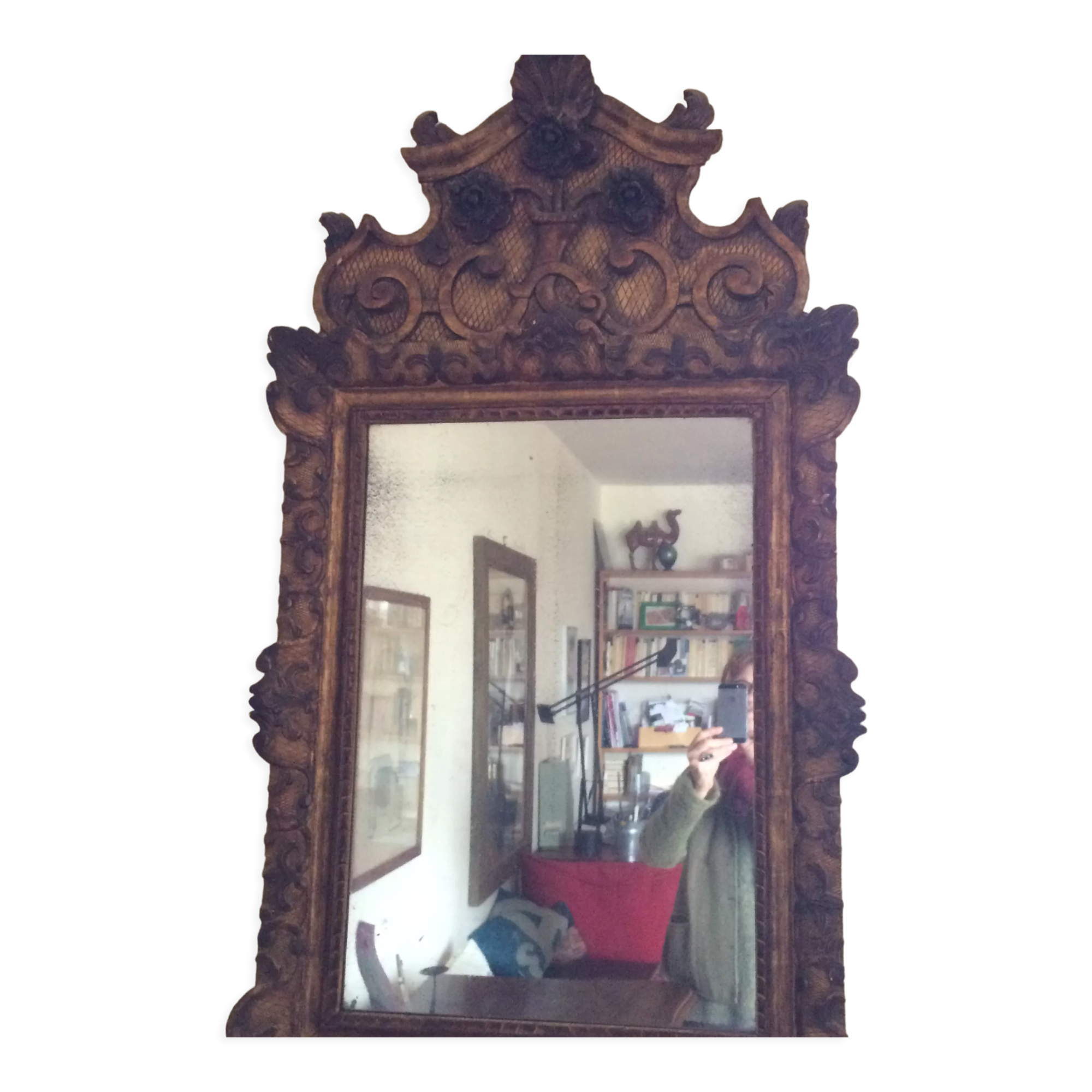 Old moroir in gilded wood 62x112cm