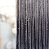 Large Vivai del Sud wall mirror in black lacquered bamboo - 1970s